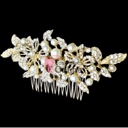 Accesoriu modern pentru decor par CA015OO Auriu cu cristale si perle